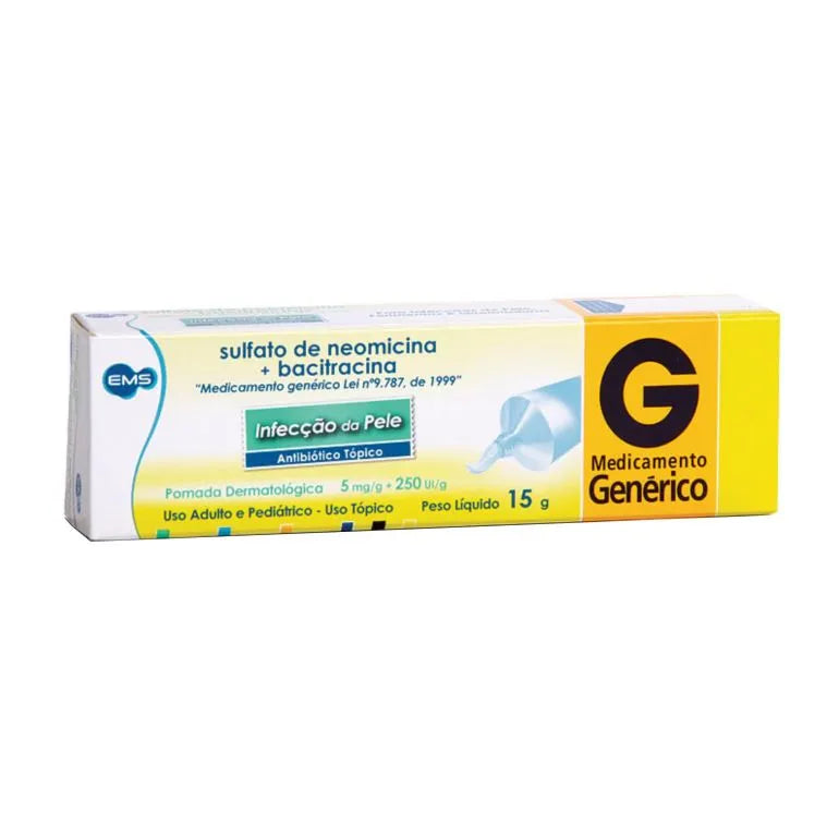 EMS Sulfato de Neomicina + Bacitracina 5mg/g + 250ui/g Pomada (15g)